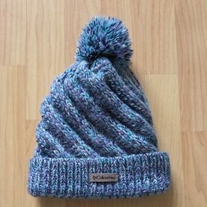 Columbia Knit Pom-Pom Hat Purple/blue NWOT One Size Fits All